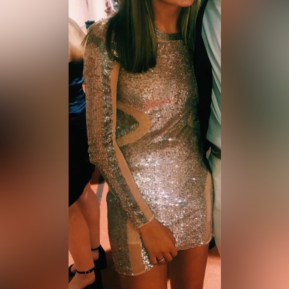 Revolve x Michael Costello Sequin Dress Rose Gold - Picture 4 of 7